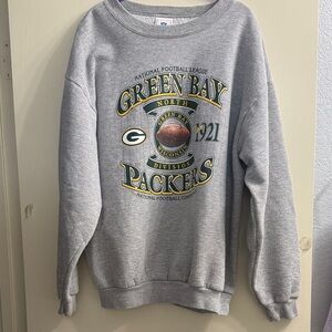 NFL Gray Green Bay Packers Crewneck Sweater Vintage